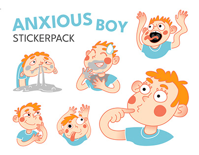 Anxious boy stickerpack