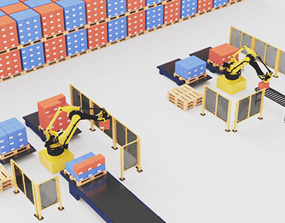 Automated warehouse - 3D illustrations and animations