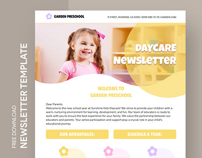 Free Editable Online Daycare Newsletter Template