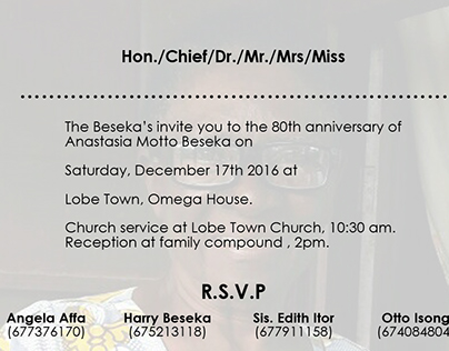 80th Anniversary Invitation