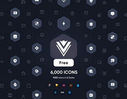 6000 Flat Icons Pack designed by Manuel Rovira