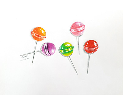 3D painting of lollipops
