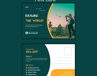 Travel post card template