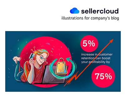 Business illustrations for Sellercloud's blog 2022