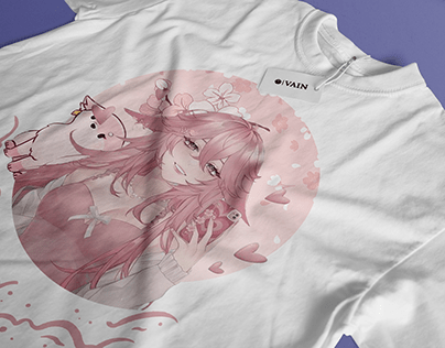 t-shirt anime design pod | yae miko genshin impact