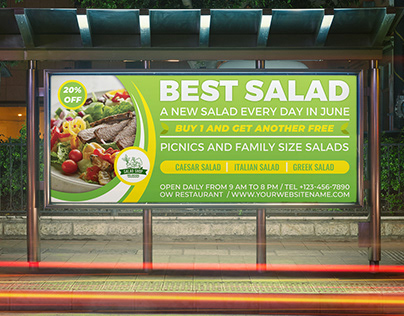 Salad Restaurant Billboard Template Vol.2