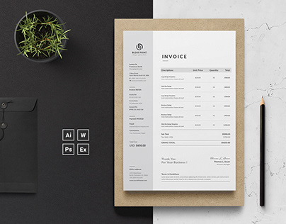 Invoice Template | Invoice Design | Receipt | MS Word I