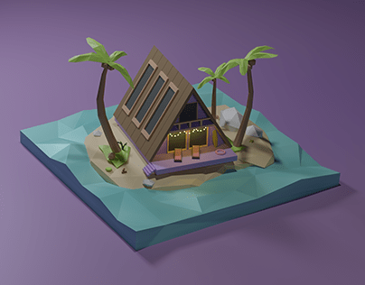 Low Poly -House on the island