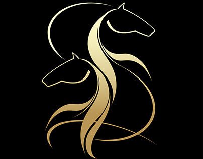 Two horse. Design logo or tattoo