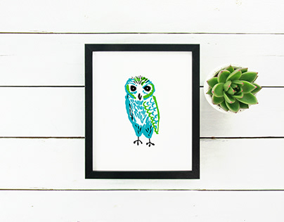 Digitizing into Vector Hand painted Owls