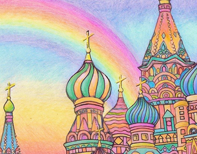 russia, russian, rainbow, landscape, architecture