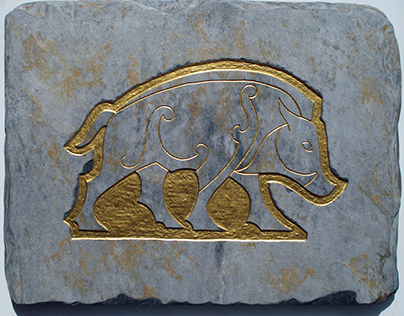 Relief Carved Pictish Boars