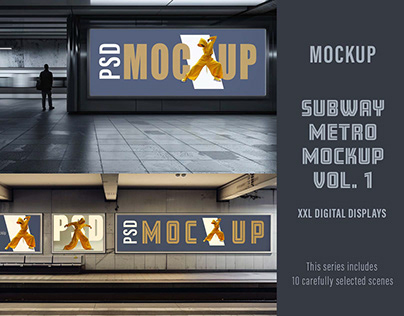 Subway Metro Mockup Vol. 1: XXL Digital Displays