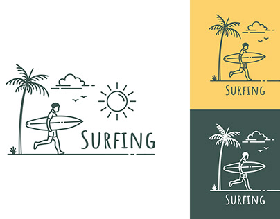 Simple surfer design vector illustration