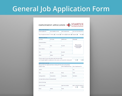 General Job Application PDF Form