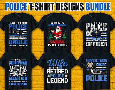 Police T Shirt Design Bundle