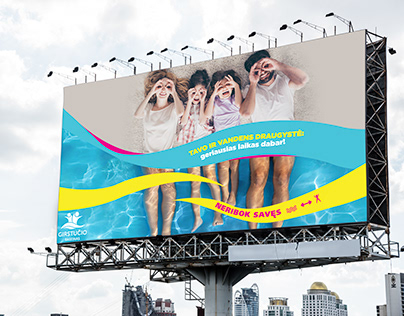 Posters and banners for swimming pool