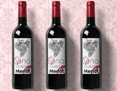 Vino vodenica wine label concept