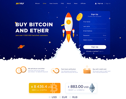 Website Design - Cryptocurrency exchange BITFLY