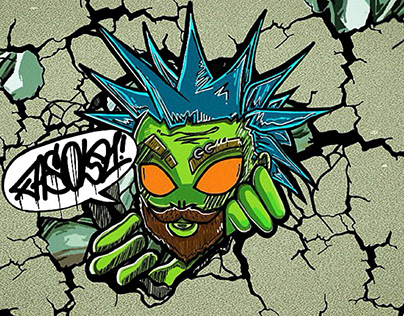 Alien punk art