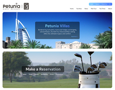Petunia Resort Web Layout