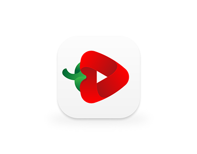 Tasteo - chili pepper, play logo, icon