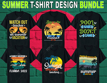 SUMMER T-SHIRT DESIGN BUNDLE | T-SHIRT DESIGN