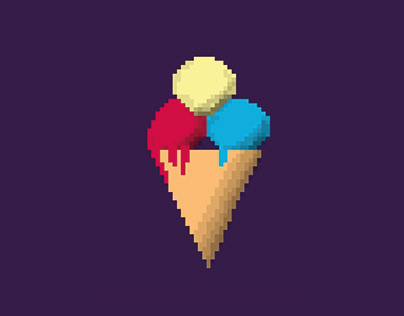 eriyen dondurma pixel art