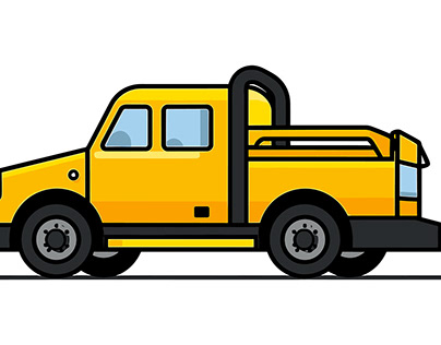 Towing Car Flat Vector Illustration