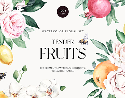 Tender Fruits Watercolor Collection