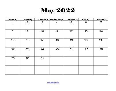 May 2022 Calendar Printable