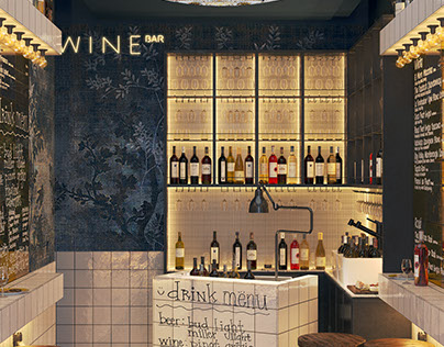 berlin, wine bar, interior viz