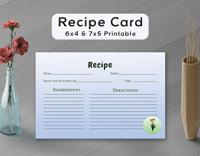 Free Simple Plants Recipe Card Template