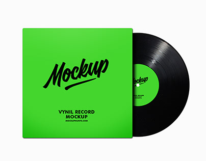 Free Simple Vinyl Record Mockup