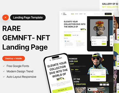 RARE GEMNFT- NFT Landing Page Figma Design