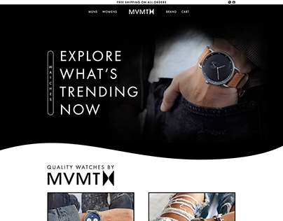 Web design idea project for MVMT Watches