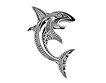 Shark. Maori tattoo design