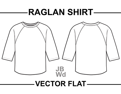 Raglan Sleeve Shirt Vector Fashion Flat Illustration