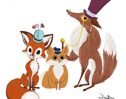 Foxes with hats