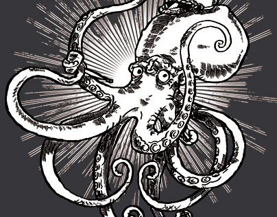 Oktopus am Mittwoch, Siebdruck