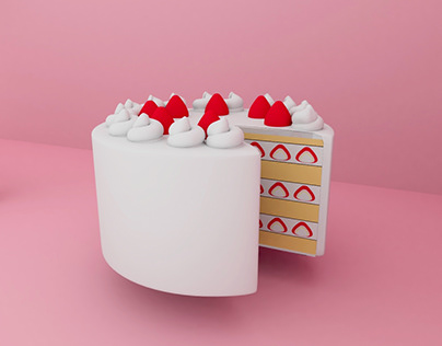 3D strawberry shortcake