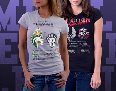 Middle Earth League poster shirts