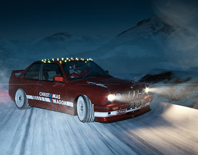 BMW M3 E30, Christ///Mas, CGI.