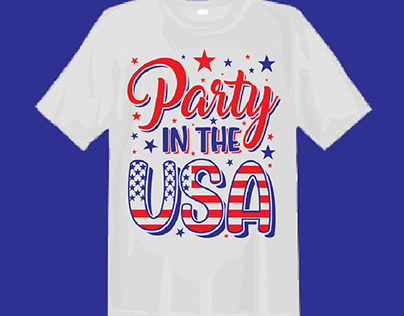 Party in the USA typography t-shirt design