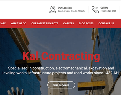 Kaal contracting, designed on wordpress