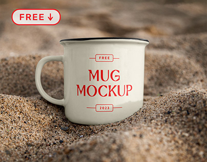 Free Mug in Sand Mockup