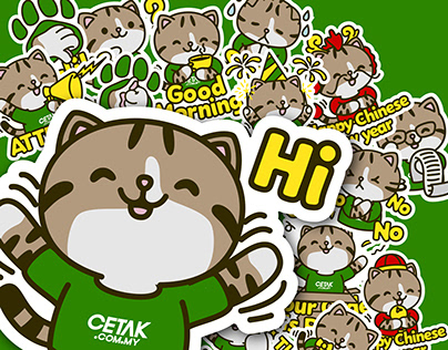 Character & sticker design for Cetak company