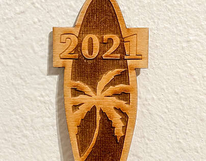 Wooden Token (Surfboard)