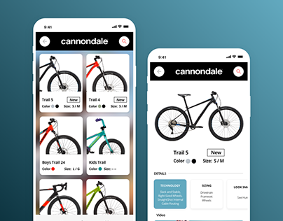 App Cannondale - Diseño UX-UI