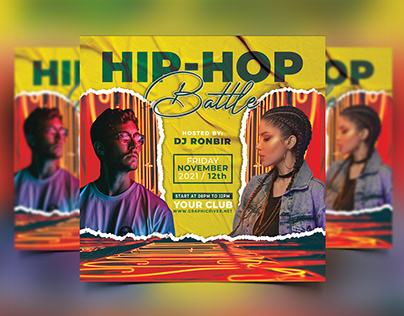 DJ Event Nightclub Party Hiphop Battle Flyer